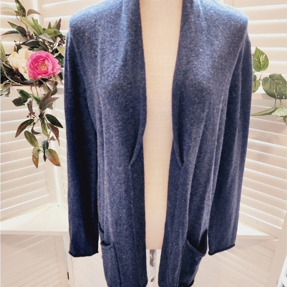 J JILL MIDNIGHT SKY LONG SLEEVE POCKET CARDIGAN NEW SIZE SMALL